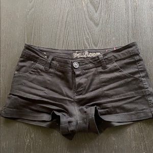 Plain Black Jean Shorts